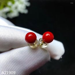 Stud Earrings KJJEAXCMY Fine Jewelry 18K Gold Inlaid Natural Red Coral Gemstone Ladies Support Detection Luxury