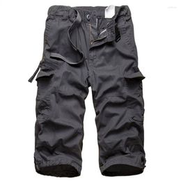 Men's Pants Summer Mens Cargo Calf Length Fashion Joggers Men Sweatpants Short Trousers Causal Shorts Man With Belt