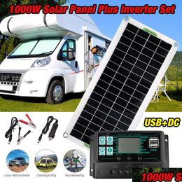 Other Auto Electronics 30W Rv Boat Solar Panels Kit With Charge Controller Inverter For Home 60A 100A Portable Power Generator Car D Dhp4V