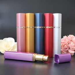 12ML Square Parfum Refillable Bottle Aluminum Finish Atomizer Perfume Sprayer Bottles Empty Cosmetic Container 120pcs/lot