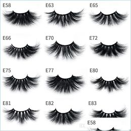False Eyelashes 25 Mm Thick Mink Lashes 3D Eyelashes Cruelty Soft Real 25Mm Hair False Extension Strips Drop Delivery Health Beauty Dhsgx