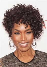 Pixie short kinky curly human hair wigs african american celebrity hairstyle with reasonable price machine made natural scalp none lace wigs 150%