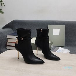 High heel Winter fashion boots Women's versatile boots Warm and comfortable ladies boot genuine leather designer style