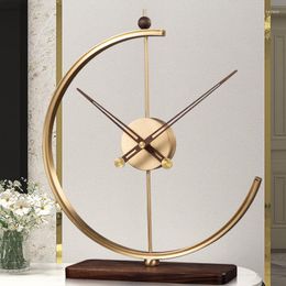Table Clocks Simple Clock For Home Alarm Luxury Brass Digital Modern Decor Desk Living Room Decoration