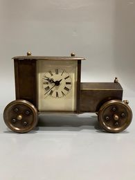 Table Clocks Exquisite Chinese Old Collection Home Decoration Copper Car Mechanical Clock