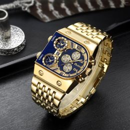 Watch Boxes 2022 Brand Retro Quartz Watches Men Waterproof Wristwatch Luxury Gold Colour Steel Men's High Quality For Watc D8R4