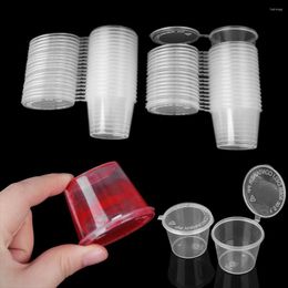 Storage Bottles 10/20PCS/Lot 40ml Disposable Plastic Takeaway Sauce Cup Containers Reusable Food Box With Hinged Lids Small Pigment Paint