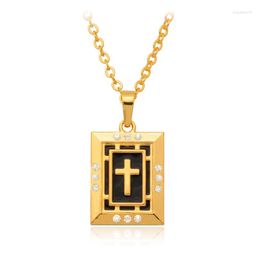 Pendant Necklaces Collare Crystal Cross & Pendants Gold/Silver Color Rhinestone Necklace Women/Men Jewelry Gift P616