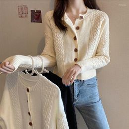 Women's Knits Woman Sweaters Cardigan Knitwear Autumn And Winter Women's Loose Outer Wear Cable-Knit Sweater