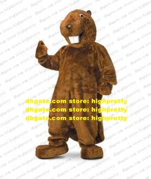 Fancy Brown Beaver Nutria Mascot Costume Coypu Otter Lutra Adult Size With Triangle Nose White Square Tooth No.4501 Free Sh