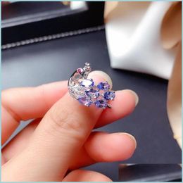 Cluster Rings Cluster Rings Exquisite Crystal Peacock Open Ring For Women Cute Fashion Jewelry Valentines Day Gift Drop Delivery 2022 Dhhny