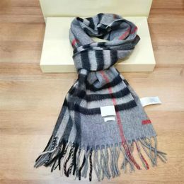 Scarves Winter 100% cashmere designer scarf highgrade soft thick fashion mens womens luxury scarves neutral classic plaid large plaid cap