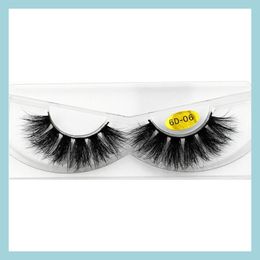 False Eyelashes 18Mm Long 3D Mink Lashes Extra Length Eyelashes Big Dramatic Volumn Strip Thick False Eyelash Drop Delivery Health B Dhc90