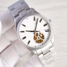 Classic Men Mechanical Flywheel Automatic Watch Geometric Irregular Pointer Wristwatch Stainless Steel Lightning Series Watches Waterproof Male Week Clock