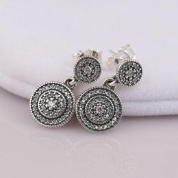 Stud Earrings Radiant Elegance With Crystal For Women Wedding Gift Lady Fine Jewellery Authentic S925 Silver Earring