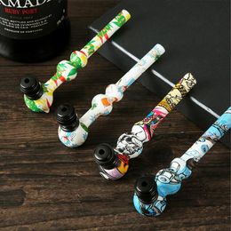 12cm High strength glass hookah smoke bar of zinc alloy metal pipe is convenient and removable for cleaning