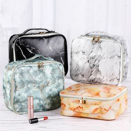 Cosmetic Bags PU Marble Veins Bag Women 2022 Zipper Case Make Up Makeup Waterproof Necessaries Storage Organiser Toilet Travel