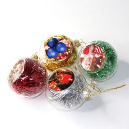 Sublimation Christmas Ball DIY Xmas Tree Hanging Decorations Heat Transfer Printing Ornaments Gifts for Party Home Crafts 8CM Sea B5