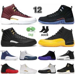 2023 Top quality men jumpman 12 12s basketball shoes black taxi utility roal university blue low easter metallic gold dark grey bulls flu gameJORDON JORDAB