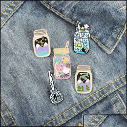 Pins Brooches Pins Brooches Jewellery Bottle Cute Enamel Pin For Women Fashion Dress Coat Shirt Demin Metal Brooch Badges Promotion G Otklf