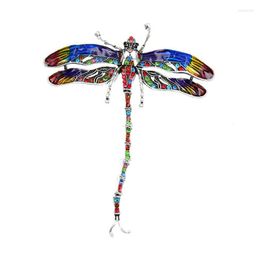 Brooches CINDY XIANG Colorful Enamel Dragonfly For Women Coat Pin 2 Colors Available Insect Jewelry Rhinestone Accessories