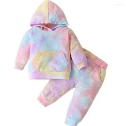 Clothing Sets Autumn Born Baby Boys Girls Suits Long Sleeve Tie Dye Print Hoodies Pants 2Pcs Toddler Kids Children Tracksuits Set