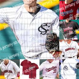 College Baseball Wears 2021 NCAA Gamecocks College Baseball jerseys Noah Campbell 3 Brady Allen 5 TJ Hopkins 11 Andrew Eyster 41 Cole Ganopulos White Red