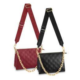 Kadın M57790 poşet satchel coussin çanta Luxurys Hakiki deri çanta askılı çanta erkek tote crossbody Tasarımcı çanta bayan MM omuz altın zincir kabartmalı çanta