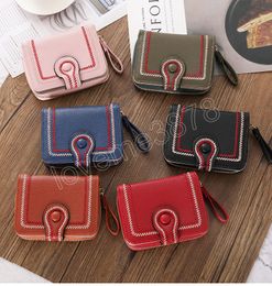Fashion Women Wallet Leather Female Purse Hasp Embroidery Multi-slots Card Holder Coin Purse Zipper Small Wallets