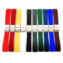 Watch Bands Wholesale 10PCS/Lot 18MM 20MM 22MM 24MM Rubber Strap Band Black Red White Green Blue Coffee Orange Grey Color