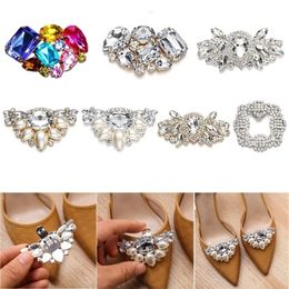 Shoe Parts Accessories 1Pair Detachable Shoes Decorations Shiny Crystal Clip Charm Buckle Brooch Women Bag Pendant Bride 221103