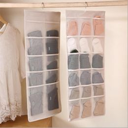 Storage Bags 2PCS Thick Oxford Cloth Double-sided Hanging Bag Wardrobe Underwear Socks Bra Fabric