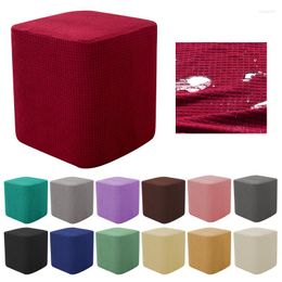 Chair Covers TECHOME Rectangle Ottoman Cover Cuboid Footstool Seat Storage Slipcover Protector Sofa Foot Stool Waterproof