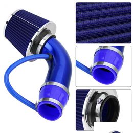 Intake Pipe Blue Car Engine Intake Pipe Air Filter Mushroom Head Productivity 76Mm Inlet 160Mm High Flow Cold Cone Drop Delivery 202 Dhnjc