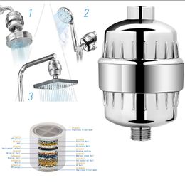 Bathroom Shower Heads 15 Stages Water Filter Remove Chlorine Heavy Metals Filtered s Head Soften for Hard shower water purifier 221103