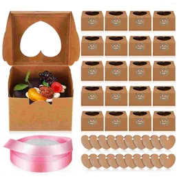 Gift Wrap Cupcake Boxes Box Cake Kraft Paper Containers Carrier Muffin Dessert Container Individual Single Packaging Holderwindow