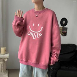 Men's T Shirts Long Sleeve Graphic Smile Letters Printing Shirt Men Women Clothing Vintage Fashion Oversized Tees Clothes Tshirt