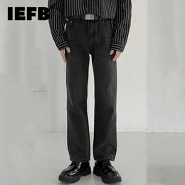 Men's Jeans IEFB Menswear Black Bootcut Jeans 2022 New Mid Waist Washing Retro Straight Denim Long Pants Autumn Winter Fashion Bottoms 2022 T221102