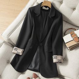 Костюмы Женщины весенняя осенняя бренда Blazer Women Fashion Gu Oversoat с длинным рукава