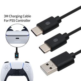 3 Metres 2 in 1 Type C Charging Cable For PS5 / Switch / Xbox Series X S Game Controller Smart Phone Power supply Charger Cord with Light FAST SHIP