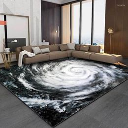 Carpets Creative Typhoon Eye Pattern Printed Carpet Soft For Living Room Anti-slip Rug Floor Mat Home Decor Tapis
