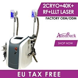 tax free 2 Cryo Fat Freezing Lipolaser ultrasonic Cavitation RF LLLT Laser Fat Freeze Shape Vacuum Cryotherapy Slimming Machine CE