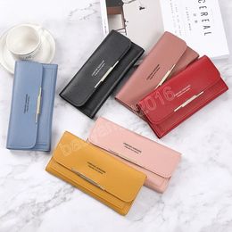 Fashion Ladies Zipper Wallets Card Bag Classic Modern Purse PU Leather Card Holder Long Wallet For Women