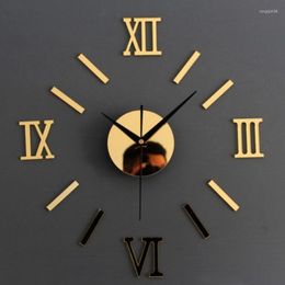 Orologi da parete creativa orologio di lusso silenzioso arte silenziosa semplice quarzo fai -da -te auto adesiva soggiorno digitale zegar orologio decorazioni per la casa