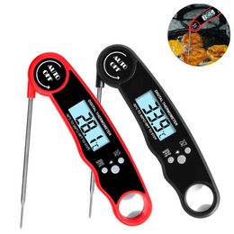 Kitchen Stainless Steel Thermometer Fridge Magnets Hangable Bottle Opener Digital Cooking Food Probe LED Electronic Household Temperature