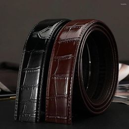 Belts No Buckle Cow Leather Belt For Men Automatic Business Waist Strap Black Brown Male GOOD Quality Jeans Waistband 3.5CM