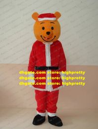 Orange Christmas Bear Xmas Mascot Costume Adult Cartoon Character Outfit Suit Sports Meeting Pedagogical Exhibition zz9514