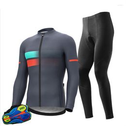 Racing Sets 2023 Winter Thermal Fleece Cycling Clothes Men Long Sleeve Jersey Suit Outdoor Riding Bike MTB Clothing Bib Pants Set