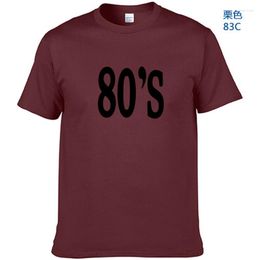 Men's T Shirts Summer T-Shirts For Men 80's Letters Print Tshirt Cotton Casual Funny ShirtSummer