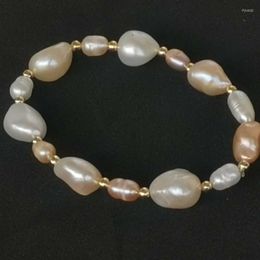 Strand Wholesale20Qty Mix Style Genuine Freshwater Pearl Bracelet Stretch Bangle 5-6mm 10-12mm